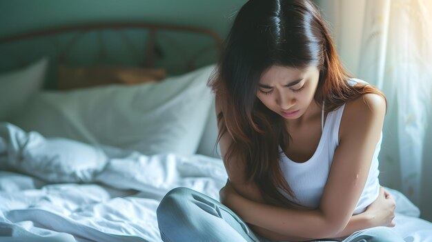 Photo woman suffering from menstrual pain