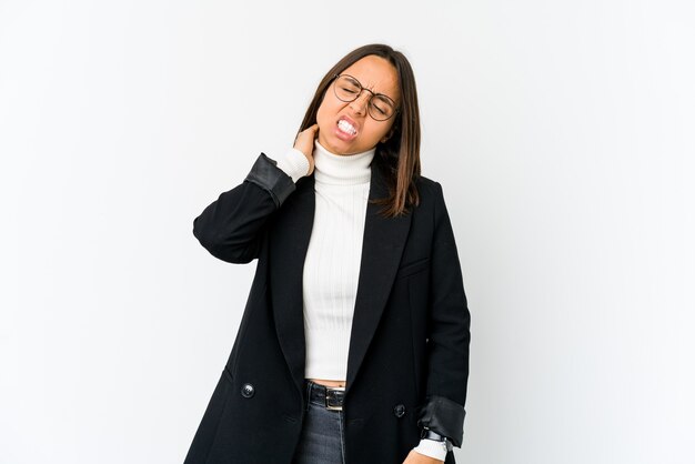 Woman suffering from neck pain