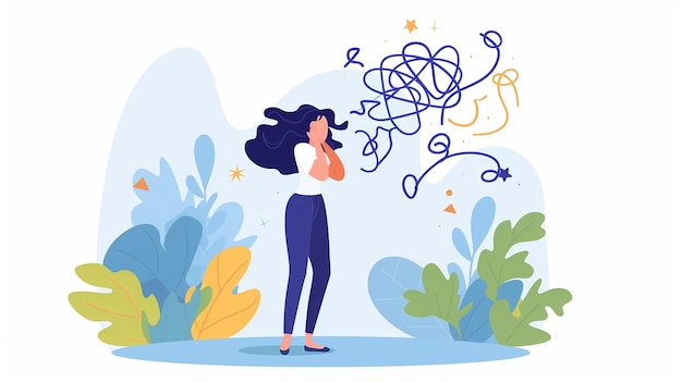 woman suffers from obsessive thoughts headache