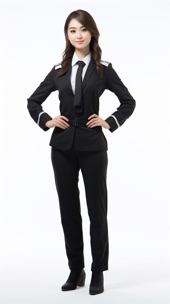 Photo a woman in a suit with her hands on her hips