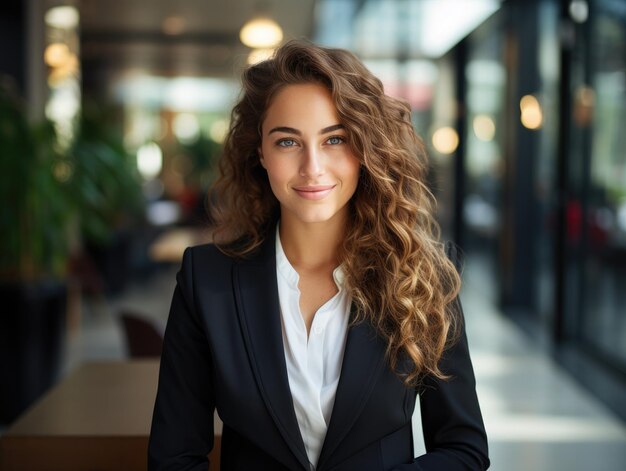 a woman in a suit