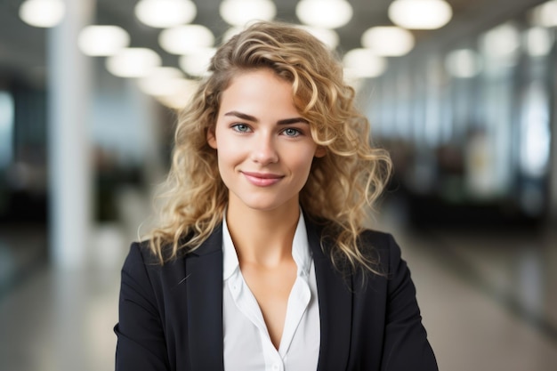 a woman in a suit