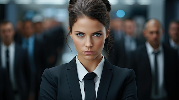 a woman in a suit