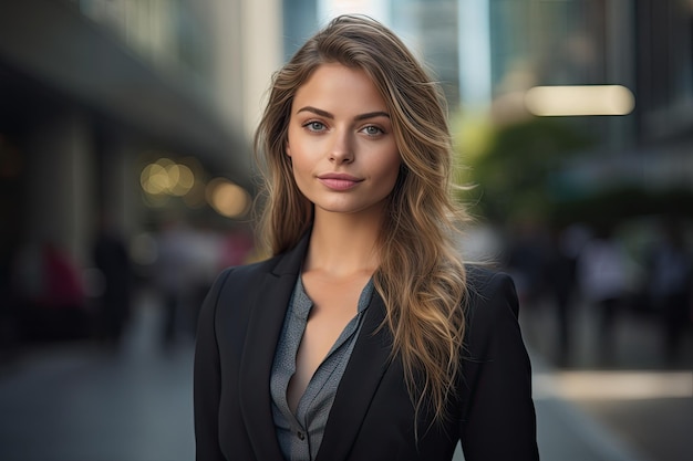 a woman in a suit