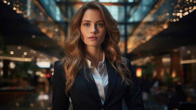 A woman in a suit