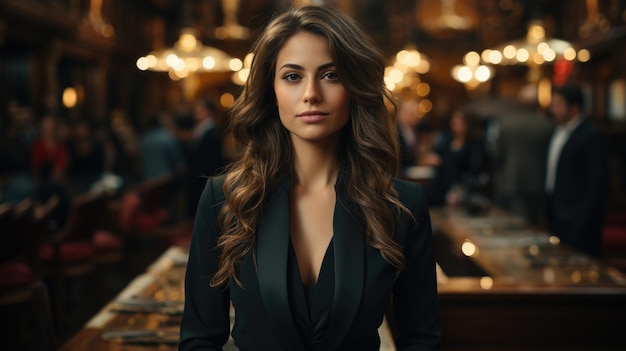 A woman in a suit