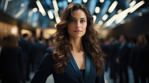 A woman in a suit