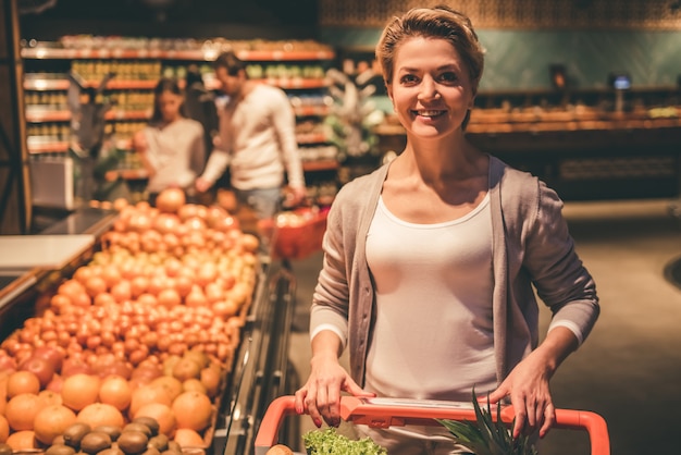 Woman at the supermarket