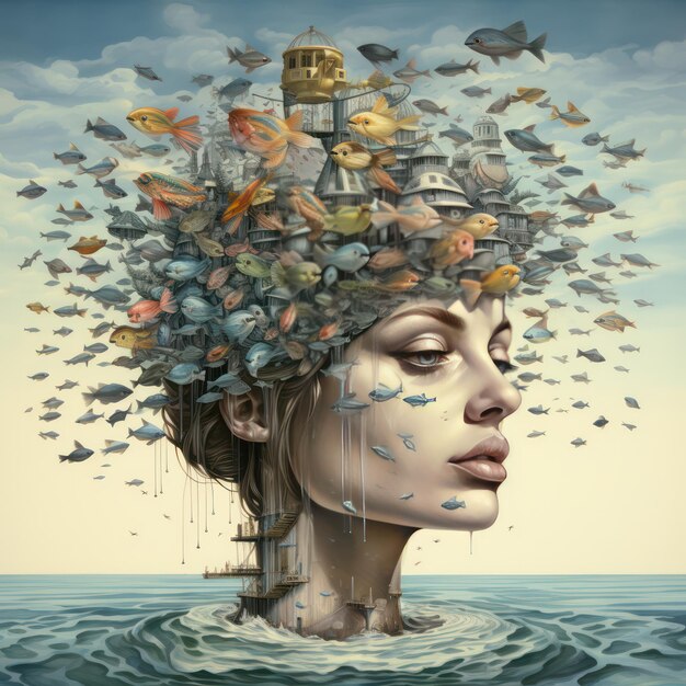 Woman surrealism dream