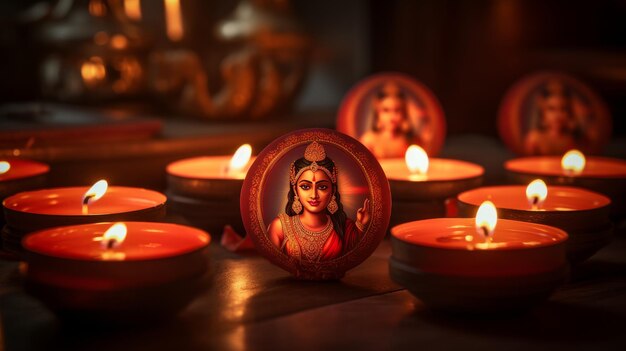 Photo woman surrounded by candles