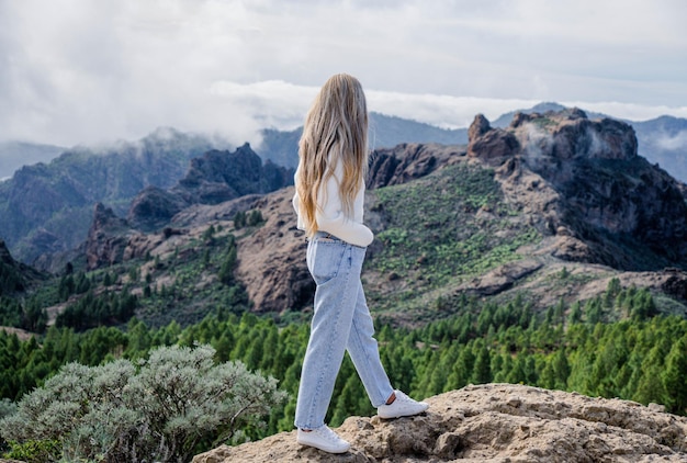 Woman surrounded by the nature