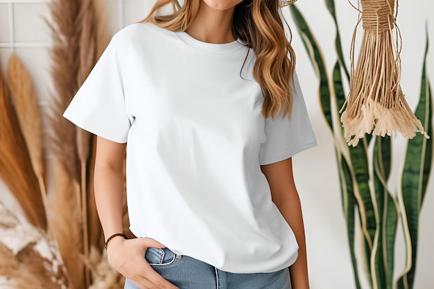 woman t shirt mockup