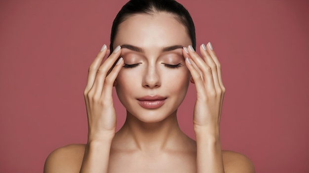 Woman taking care of her eyelashes