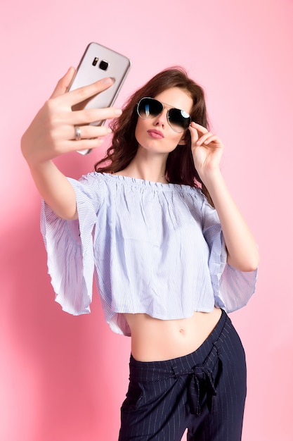 Woman taking selfie