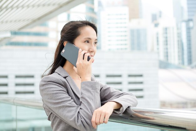 Woman talk to mobile phone