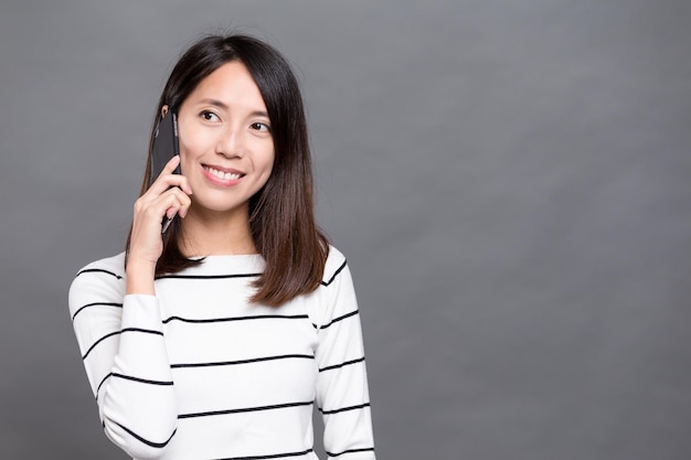 Woman talk to mobile phone