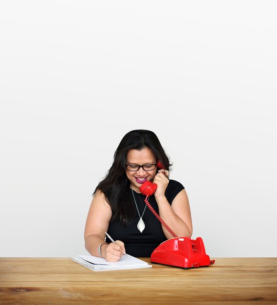 Woman Talking on the Phone Connection