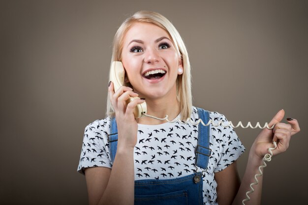 Woman talking on the phone