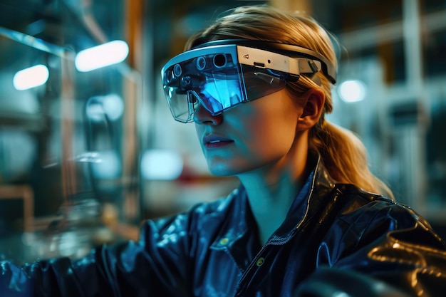 Woman Technical Trainer In Smart Glasses