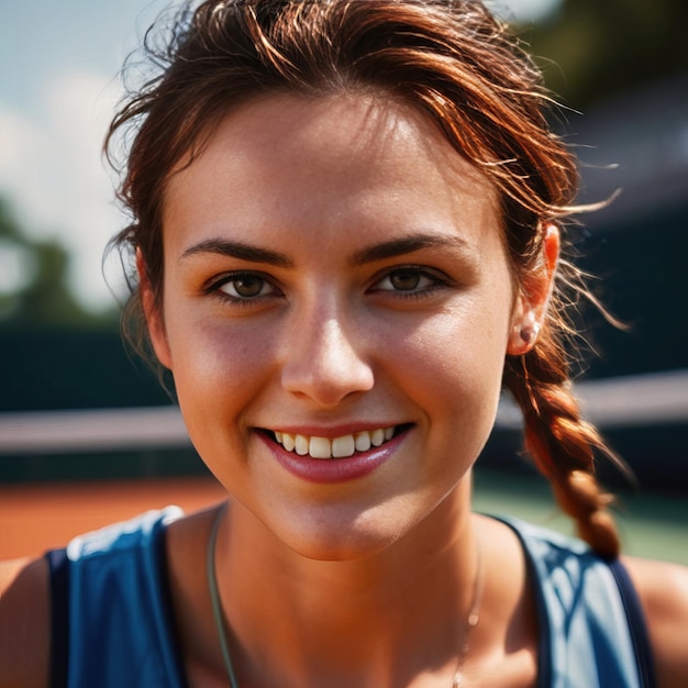 woman tennis player smiling