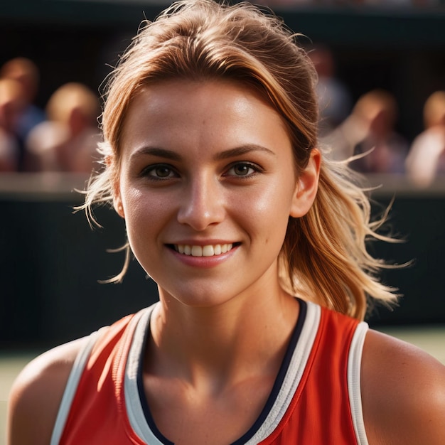 woman tennis player smiling