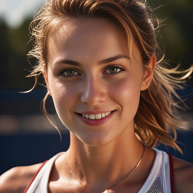 woman tennis player smiling