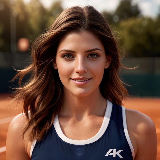 woman tennis player smiling