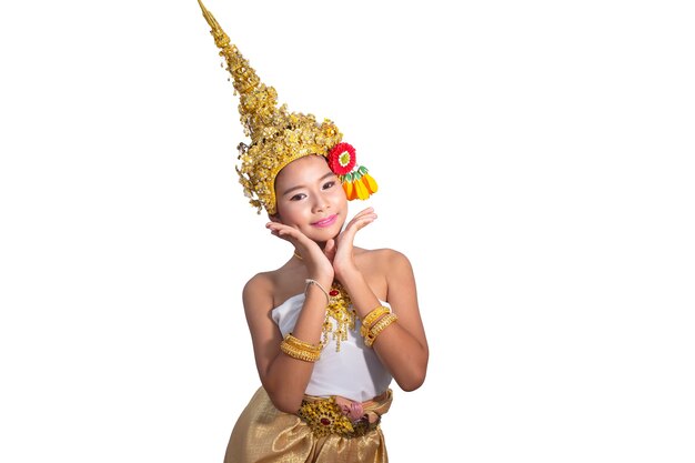 woman on Thai  traditional culture costume