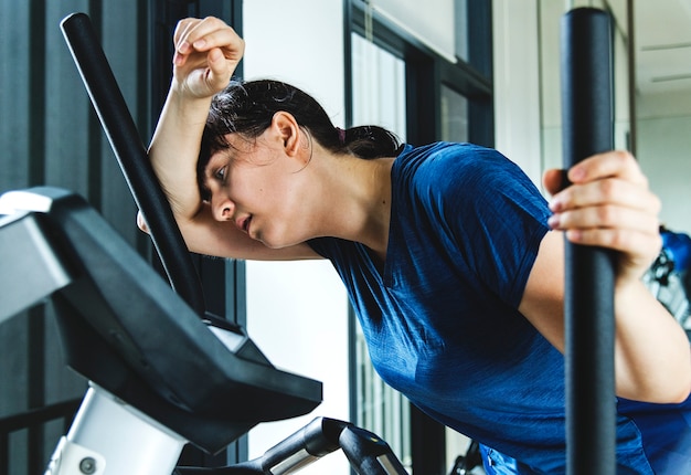 Woman tired after a hard workout