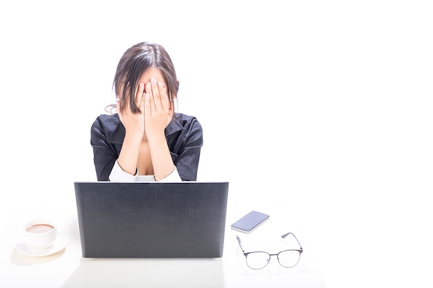 Woman tired of office work