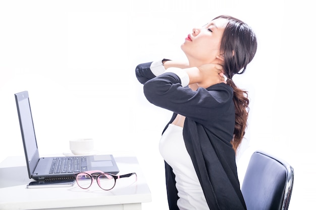 Woman tired of office work
