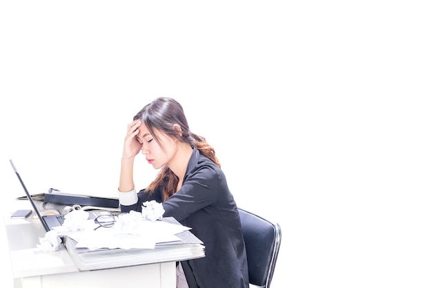 Woman tired of office work