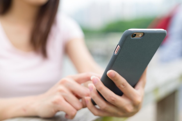 Woman touch on cellphone