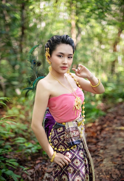 A woman in traditional asian costume