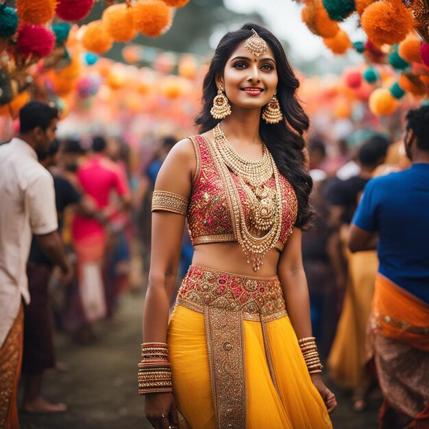 woman in traditional Indian costume