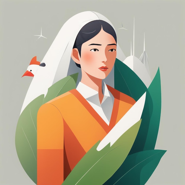 woman and traditional japanese culture vector design woman and traditional japanese culture vector