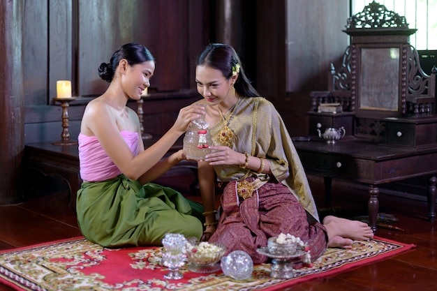 Woman in traditional thai dress