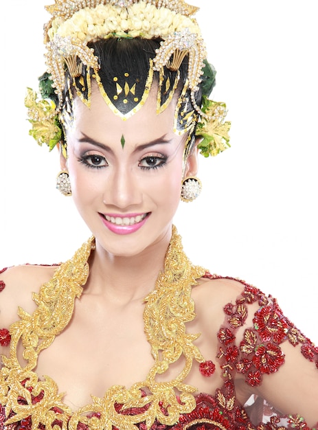 Woman traditional wedding dress of java