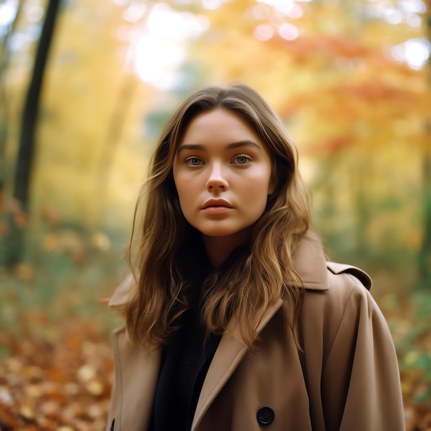 A woman in a trench coat