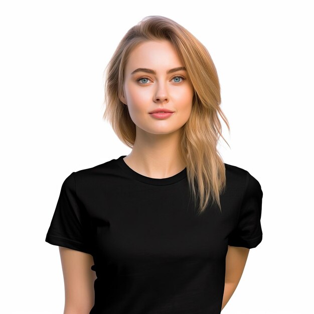Woman Tshirt Template With Yellow Green Red Orange Grey Tshirt Design with White Background