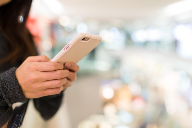 Woman use of mobile phone