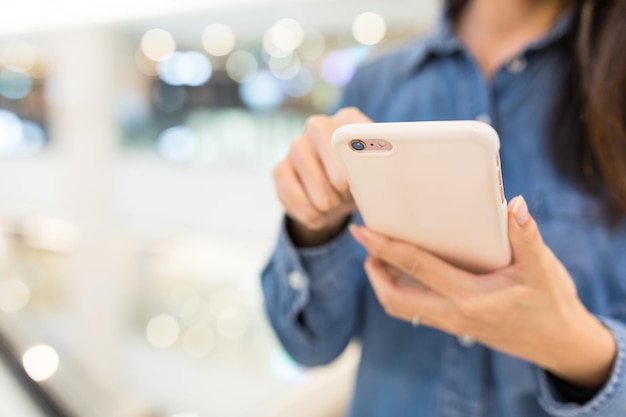 Woman use of mobile phone