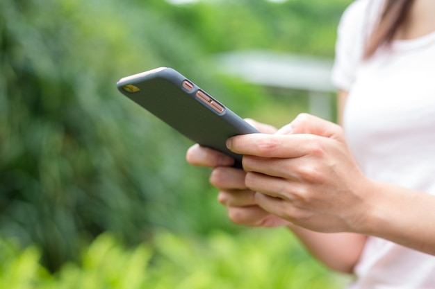 Woman use of mobile phone