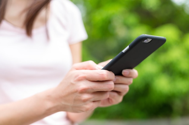 Woman use of mobile phone