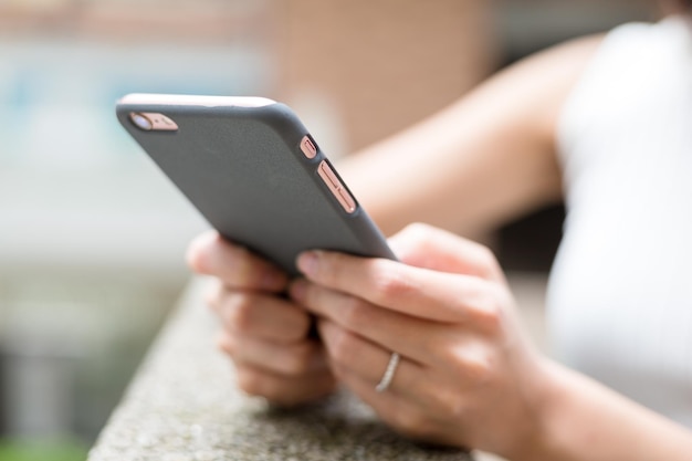 Woman use of mobile phone