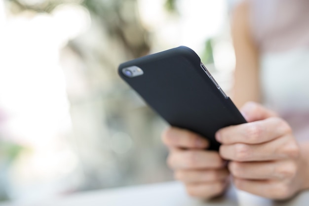 Woman use of mobile phone