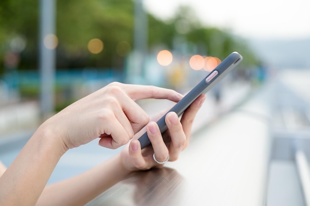 Woman use of mobile phone