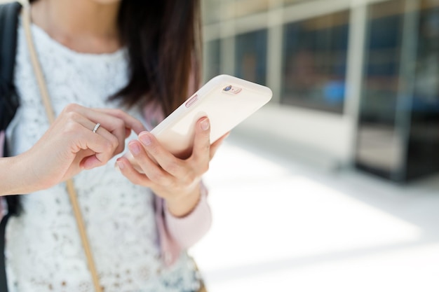 Woman use of mobile phone