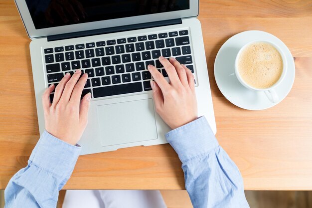 Woman use of notebook computer