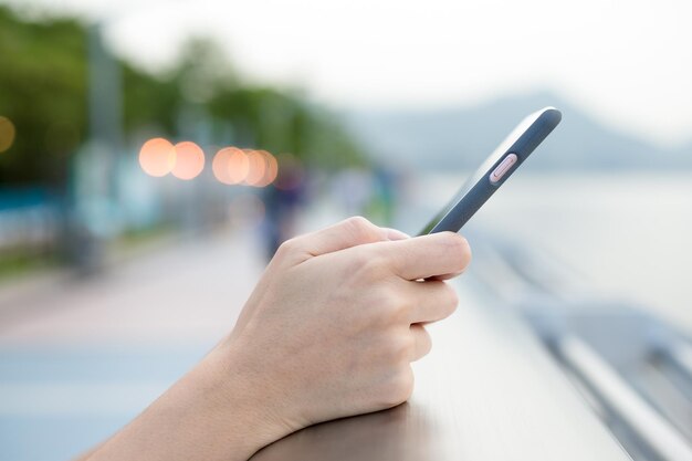 Woman using cellphone